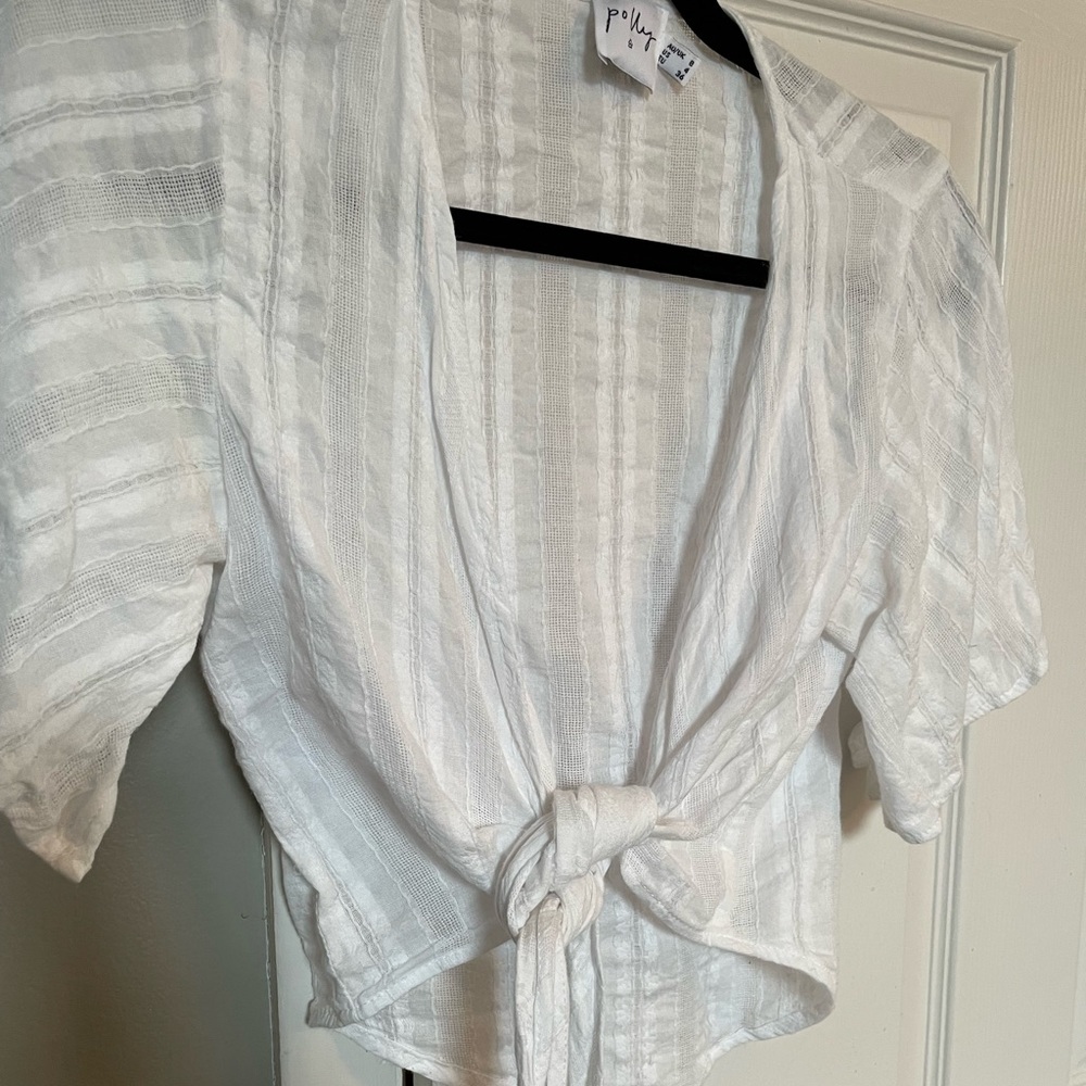 Princess Polly Tie-Front Linen Crop Top